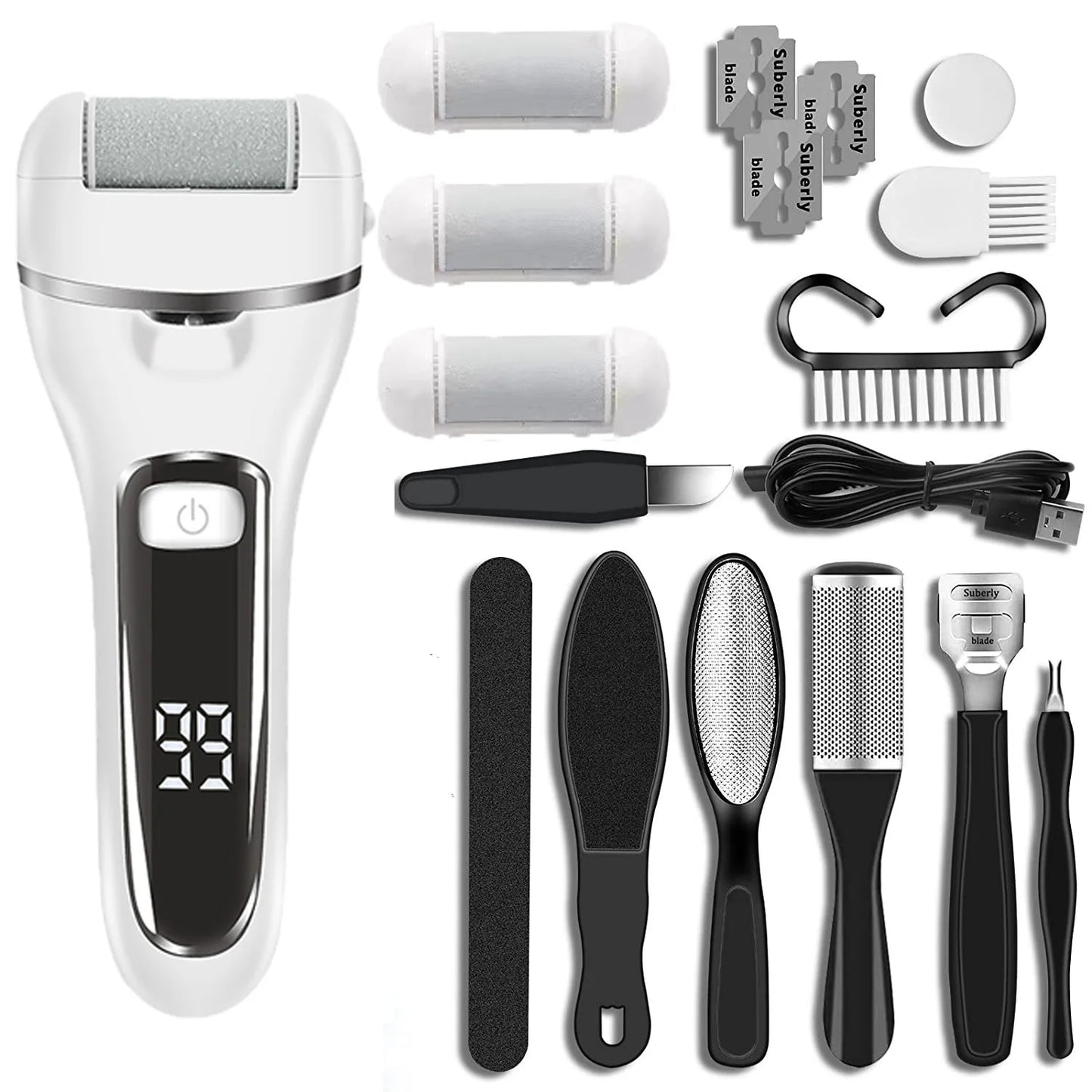 Rechargeable Electric Foot File Callus Remover Machine Pedicure Device Foot Care Tools Feet For Heels Remove Dead Hard Skin