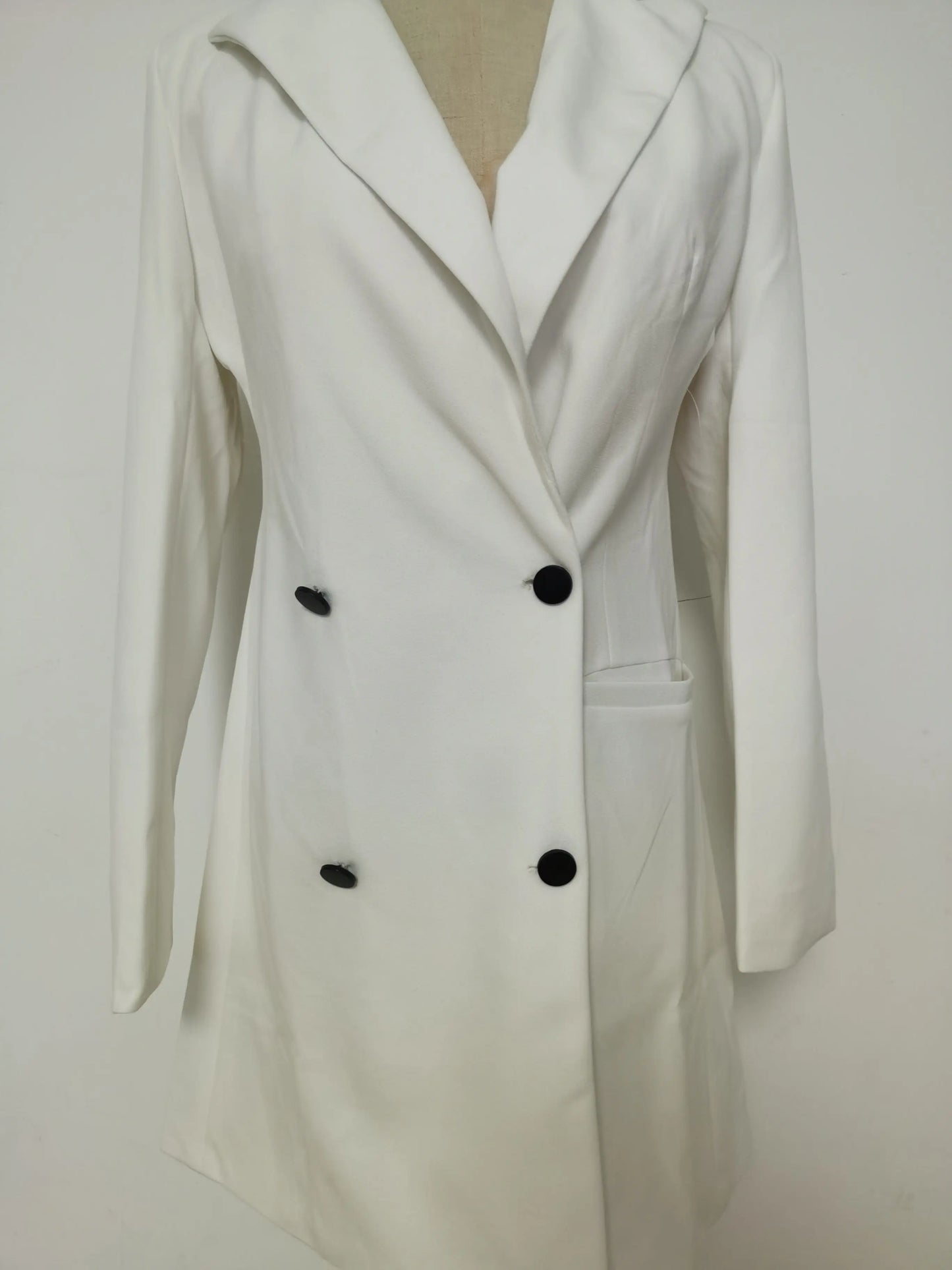 Women Elegant Blazer Solid Double Breasted Backless Long Sleeve Thin Slim Blazers Office Lady Fashion Suits