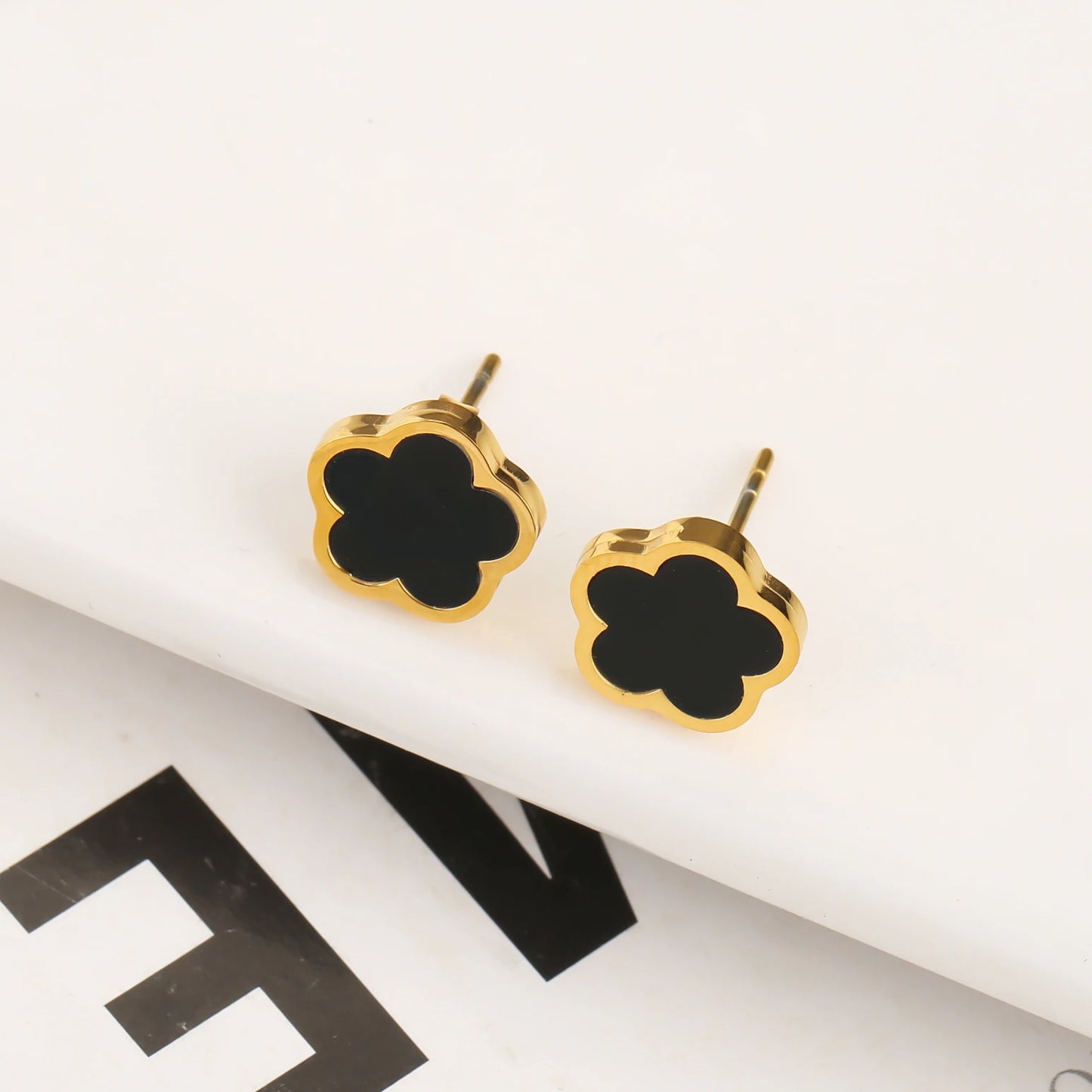 Stainless Steel Non Fading Minimalist Creative Plant Live Leaf Petal Flower Pendant Necklace Earrings Bracelet Jewelry Set