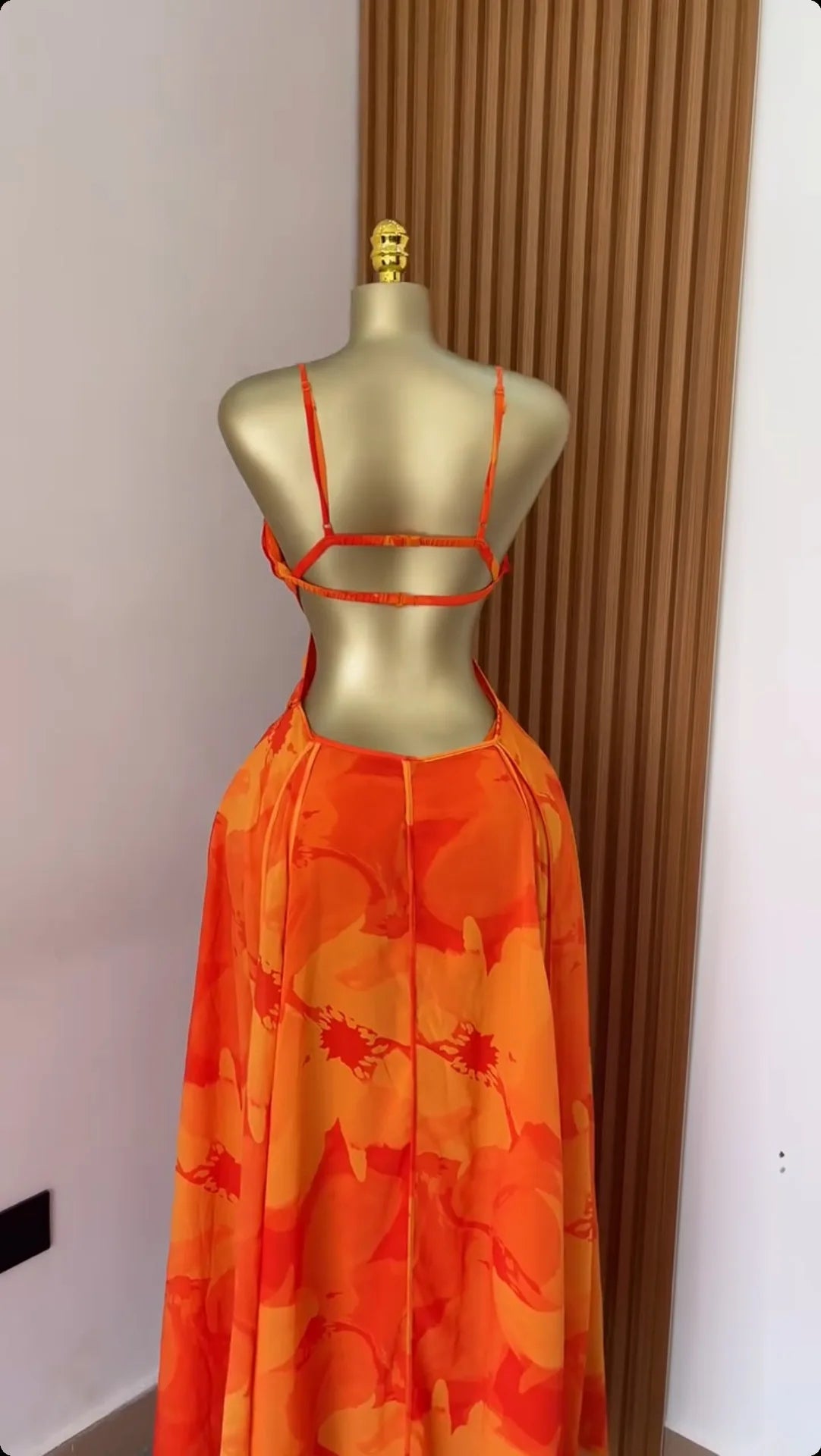 CM.YAYA Damen Blumenmuster Trägerloser Rückenfreier BH Vorne Großes Swing Maxi Langes Kleid 2025 Vintage Sexy Club Party Abendkleider