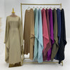 Batwing Butterfly Sleeve Satin Khimar Abaya Dubai Muslim Maxi Dress Kaftan Abayas For Women Kebaya Caftan Robe Femme Vestidos