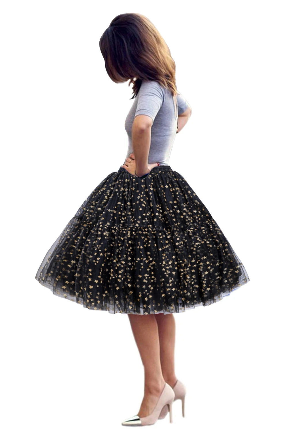 Multi-layer Tulle Tutu Skirts Fuchsia 6 Layers Fluffy Petticoat Underskirt Princess Ball Gown Women Halloween Party Skirt