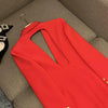 TWOTWINSTYLE Solider Blazer mit Aushöhlungen für Damen, Schalkragen, Langarm-Tunika, gespleißter Knopf, Temperament-Blazer Weiblich KJA501707