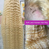 613 Transparente HD-Spitzenfront Echthaarperücke lockig 13x6 Honigblond Deep Wave Full Lace Frontal Perücke Brasilianisch 40 Zoll 250 Dichte