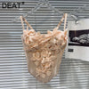DEAT Fashion New Items Three-dimensional Flower Decoration Chest Pad Camisole For Women Fishbone Waist Sling Vest 11A04201