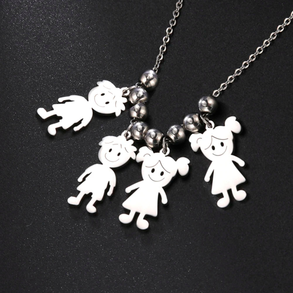 Couple Friend Personalized Necklace Custom Chain Name Mother Father Family Gift For Women Men Stainless Steel Pendant Jewelry