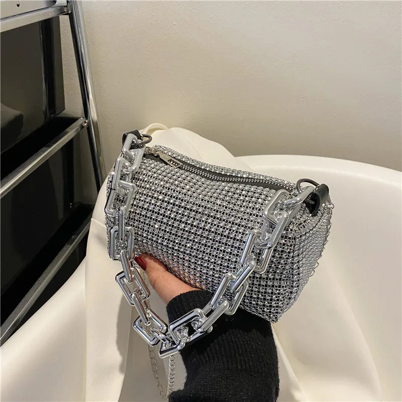 Women's bag 2024 New Rhinestones Handbags  for Women Bags Diamonds Shoulder Bag Purse Ladies Female Crossbody Bag Shining Bag