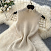 Chic Elastic Knit tassel O Neck Women Elegant Korean Fashion Vestidos Summer A-line Wrap mini dress