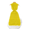 Women's Solid Color Sleeveless Round Neck Slim Fitting Fringe Fur Dress for Summer 2025