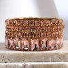 Fashion Bohemia Tennis Shiny Bracelet Jewelry 4 pcs Multicolor Crystal Glass Elastic Stack Bracelets Set