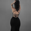 AltGoth Fairycore Sexy Midi Kleid Damen Streetwear Mall Gothic Rückenfrei Schnürung Neckholder High Waist Bodycon Kleid Partywear weiblich
