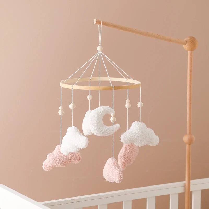 Baby-Kinderbett-Mobile-Rassel-Spielzeug 0-12 Monate Säugling Weicher Filz Teddy Samt Rosa Bär Bettglocke Hängendes Spielzeug Halterung Babybett Mädchen Spielzeug