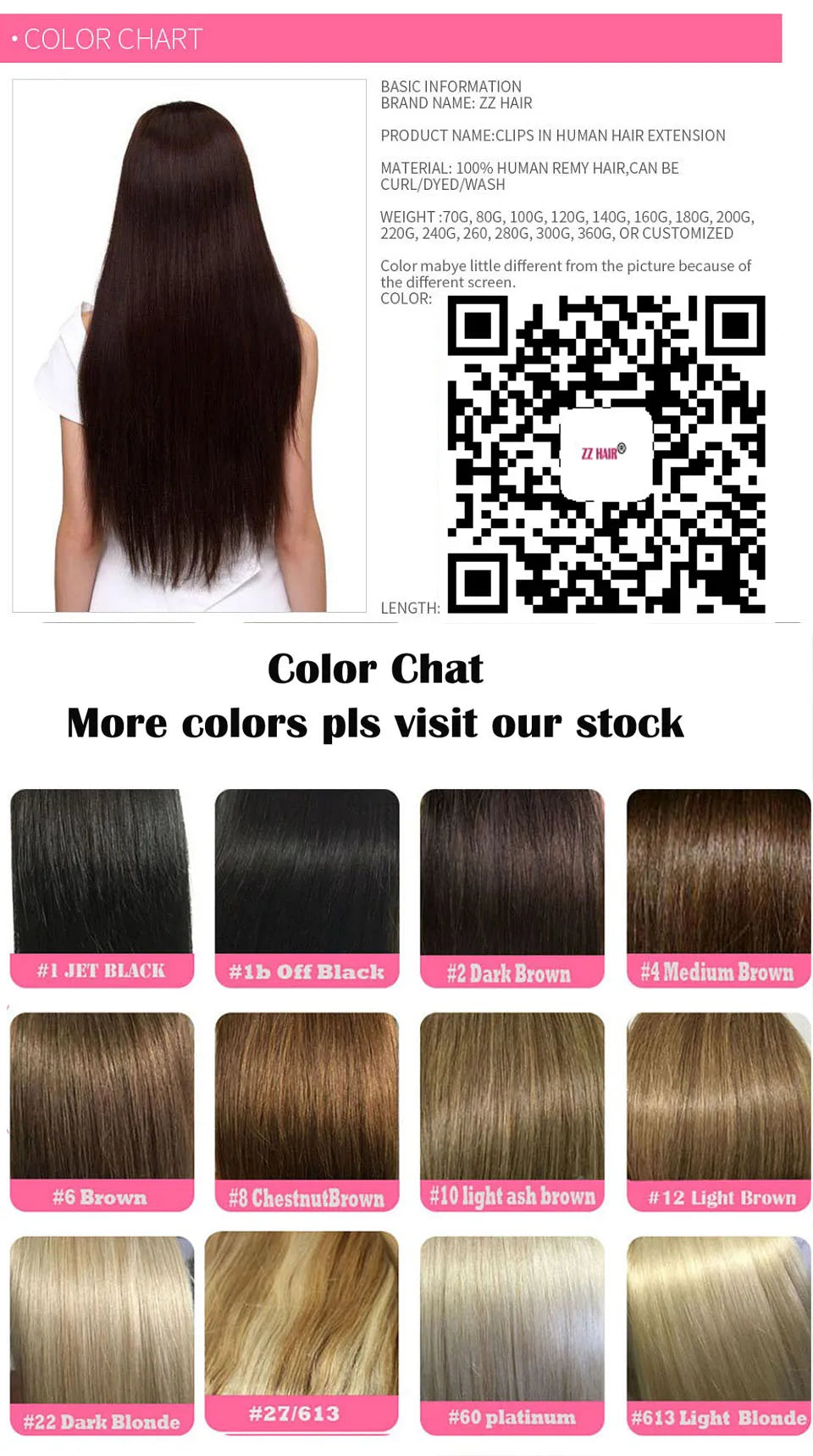 ZZHAIR 100% Brazilian Human Remy Hair Extensions 16"-26" 1Pcs Set 100g-200g One Piece 5 Clips In Natural Straight