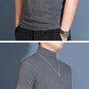 Men's Modal High Neck Short Sleeve T-Shirt Bottoming Shirt Silk Model Golf Wear Luxury Clothing Men's T-Shirt Bottoming Shirt