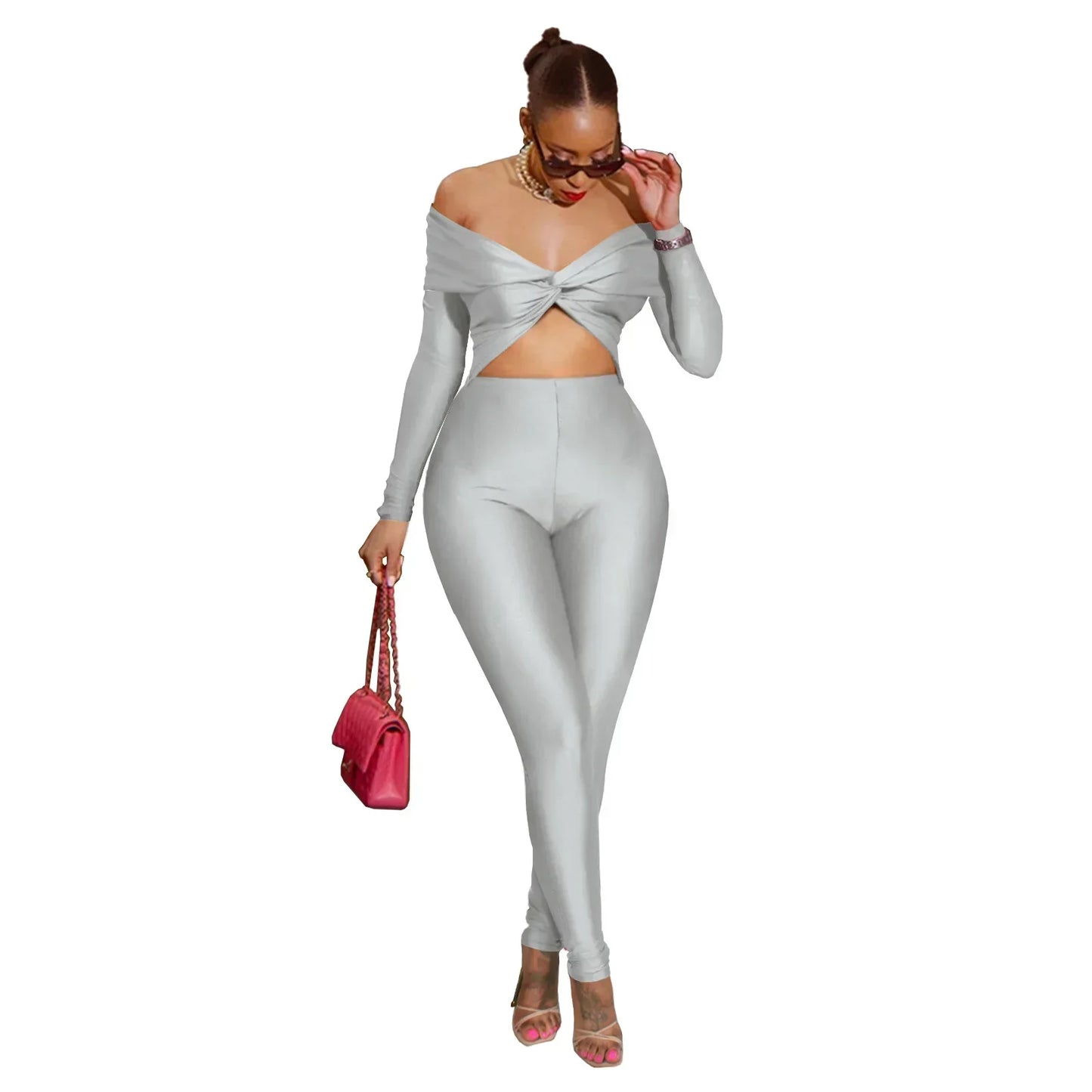 Leosoxs Women Hollow Out Sexy Party Clubwear Long Sleeve Jumpsuits 2024 Winter Autumn Slash Neck Crop One Piece Suit Rompers