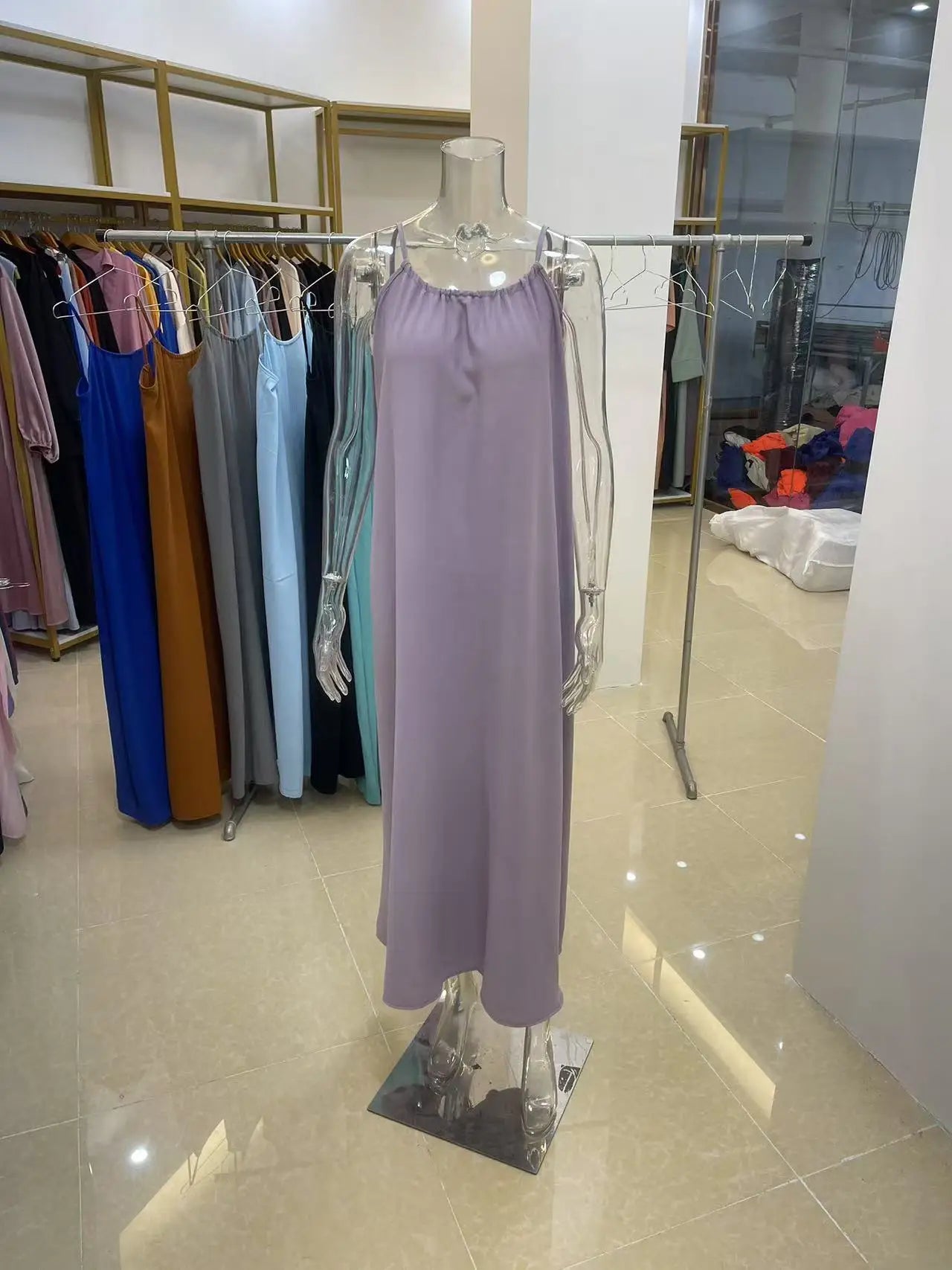 New Arrival Women's Strapless Backless Long Loose Home Dress Comfortable Sleepwear Casual Maxi Dress