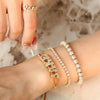 DOREMI Fat Bubble Slide Armband mit Initialen, voll mit Kristallbuchstaben, Damen-Namen, DIY-Schiebebuchstaben-Armbänder