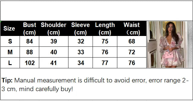 Damen Batik 3D Blumen Tief V-Ausschnitt ausgestellte Ärmel Minikleider Mode Slim Bedruckt Mehrfachfalten Vestidos Neue Damen Urlaubskleidung