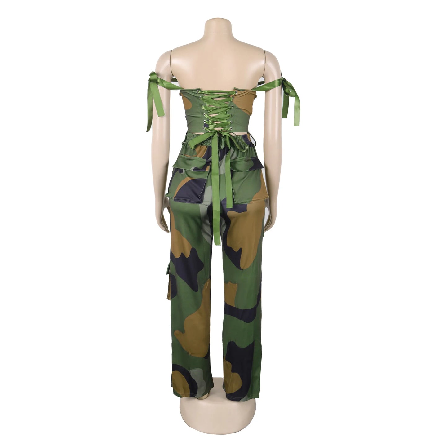 Two Pieces Women Pant Sets Print Matching Set Drawstring Pockets Sleeveless Top Elastic Waist Pants Slim Fit Casual 2026 Spring
