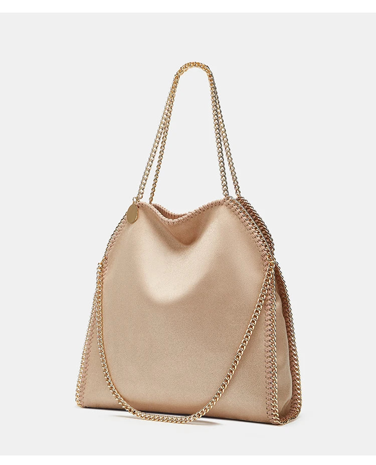 Designer's retro braided chain environmental microfiber handbag Women's new fashion multi-functional large capacity shoulder bag