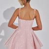 Mozision Pailletten-Kleid mit Schleife am Rücken, rückenfrei, sexy Mini-Kleid für Damen, modisches Etuikleid mit eckigem Ausschnitt, ärmellos, hohe Taille, A-Linie, Clubkleid