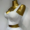 Damen sexy Top kurzer Rock Bodycon Bandage Zweiteiler Sets Weiß Schwarz 2025 Abendparty Luxus Geburtstag Outfit Nachtclub Anzüge