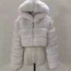 Women Warm Faux Fur Coat Winter Vintage Gradient Jacket Furry Outerwear Jackets Hooded Coats Plus Size Autumn Winter Streetwear