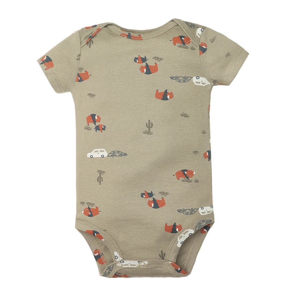 5PCS/Lot Baby Boys Girls Bodysuits 100% Cotton Short Sleeves Kids Clothes 6-24 Month Newborn Baby Clothing Bebe Jumpsuit