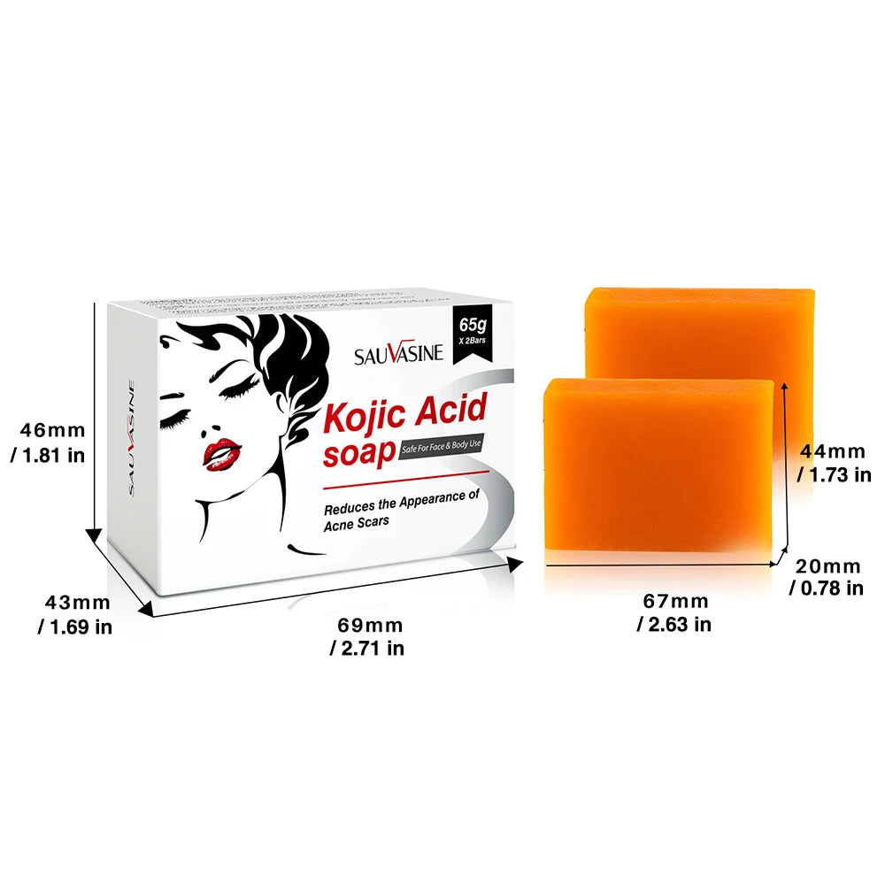 2/4PCS Kojisäureseife Gesichts- und Körperpflege Handgemachte Seife für Frauen Männer Gesichtschaum Reinigend Feuchtigkeitsspendend Aufhellende Seife Beauty-Tools