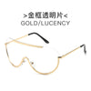 Metallische Oversized Punk Sonnenbrille Damen Semi-Randlose Schutzbrille Shield Lens Designer Große Sonnenbrille Damen Modeaccessoires