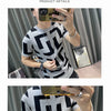 Luxury Men Autumn Knitted Tshirt 2024 Korean O-neck Short Sleeve Top Tees Streetwear Male Social Club Slim Fit Casual T-Shirt