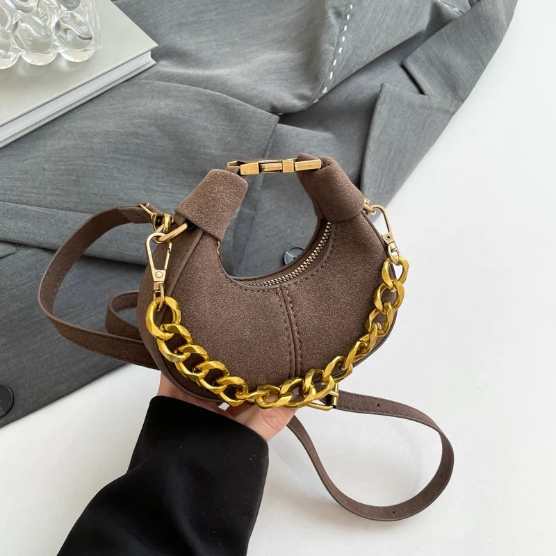 LEFTSIDE Mini PU Leather Saddle Shoulder Bag for Women 2024 Winter New Trend Y2K Handbags and Purses Females Crossbody Bags