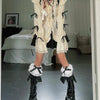 Karrram Y2k Ästhetik Spitze Hemd Grunge Gothic Unregelmäßige Blusen Fee Harajuku Bandage Hemd Vintage Lolita Kleidung Mall Goth