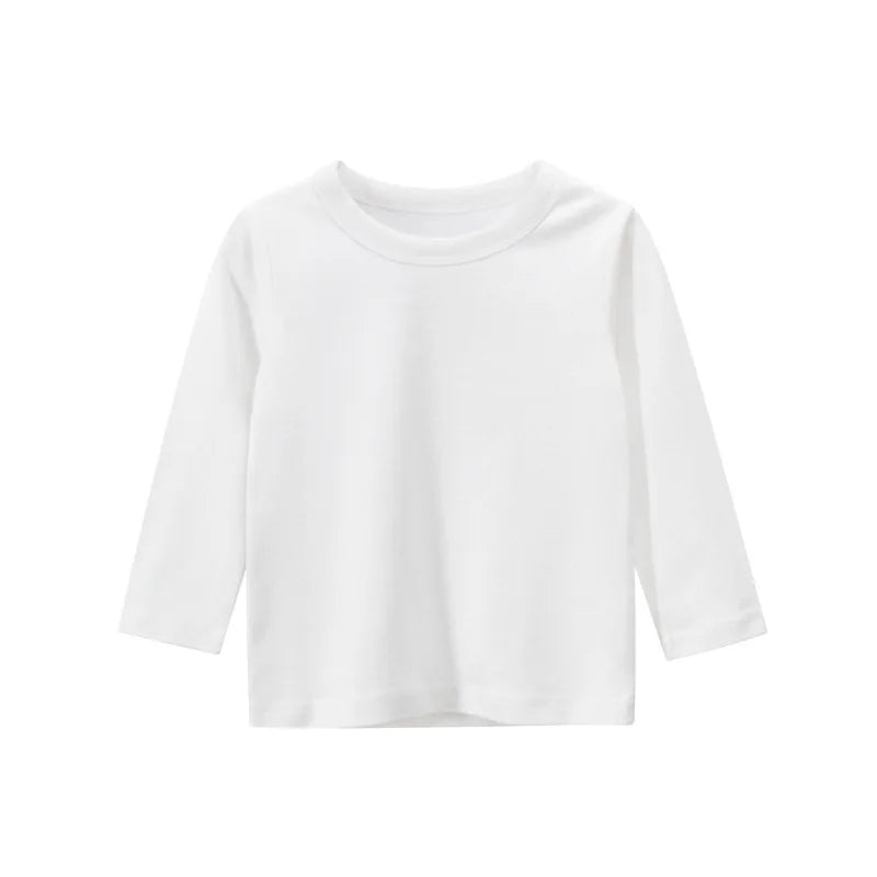 2025 Spring Autumn 2-10 Years Children'S Candy Color Sweet Long Sleeve High Neck Unisex Kids Girl Boy Basic Turtleneck T-Shirt
