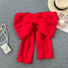 Women Hotsweet Sleeveless Sexy Zipper Chic Three-dimensional Butterfly Bow Slim Strapless Tank Top High Street Autumn Clothing