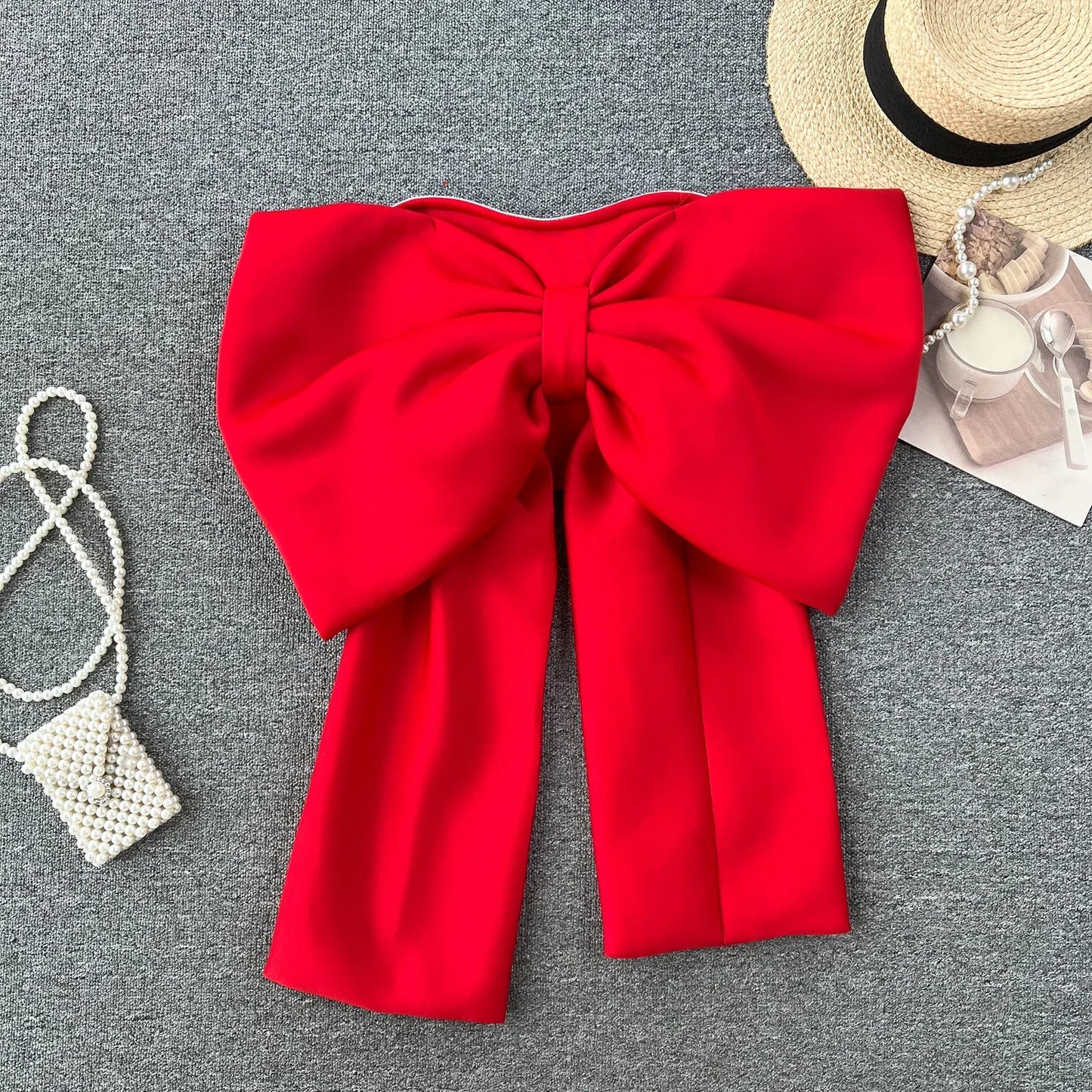 Women Hotsweet Sleeveless Sexy Zipper Chic Three-dimensional Butterfly Bow Slim Strapless Tank Top High Street Autumn Clothing