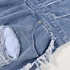 Sibybo Quaste Hollow Out Overalls für Damen Nieten Strass Trägerlos Rückenfrei Jeans Street Fashion Trend Jumpsuit Femme