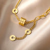 Double Layer Hollow Clavicle Chain Stainless Steel Necklace For Women Punk Hip-Hop Streetwear Jewelry Dropshipping