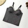 SXTHAENOO Damen Sexy Fashion Crop Top Diamant Blume Trägerloses Bustier Top BH Nachtclub Party Tank Top Weiblich Ropa De Mujer