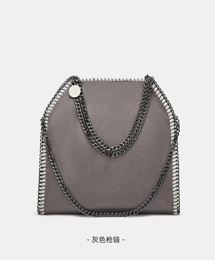 Designer's retro braided chain environmental microfiber handbag Women's new fashion multi-functional large capacity shoulder bag
