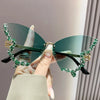 Randlose Sonnenbrille Damen Luxusmarke Strass Sonnenbrille Damen Niedliche Herzform Punk Party Brille очки від сонця женские