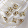MHS.SUN Neue Leopard Bubble Buchstabenkette Vergoldet Chunky Bubble Zirkon 26 Initialen Anhänger Halskette Frauen Modeschmuck