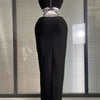 Summer New Women Sexy Sewed Crystal Diamonds Black Long Bandage Two Piece Set Celebrity Evening Party Long Skirt Suits