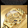 OLEVS Men's Watches Top Brand Luxury Original Waterproof Quartz Watch for Man Gold Skeleton Style 24 Hour Day Night New