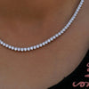 Houtros 3mm Full Moissanite Tennis Necklace 925 Sterling Silver 3 Prong Diamond Neck Chain Wedding Party Luxury Jewelry GRA