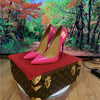 Multi color customized 12cm super high heels, nude white patent leather, sexy red sole, pointed thin single order shoes