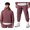 Men's Thick Cotton Training Sets Hoodie Casual Sports Pullover Hooded 2-piece Top with Pants Sweatshirts Gym Running Tracksuits