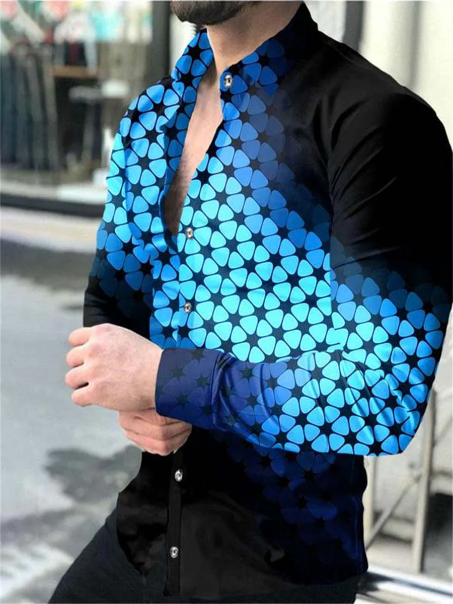 Fashionable Men's Shirt Lapel Suit Long Sleeve Festival Red Casual Outdoor Street Top Soft Comfortable Breathable 2023 New