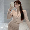 Elegant Fashion Pink Tweed Suit Women's Autumn 2023 Y2k High Quality Blazer Coat+Bag Hip Skirt Commuting Two-Piece Set