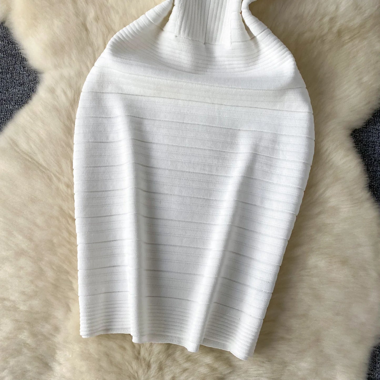 SINGREINY Bodycon Basic Knitting Dress Women Sleeveless V Neck Tank Ladies Elastic Waist Temperament Solid Streetwear Dress